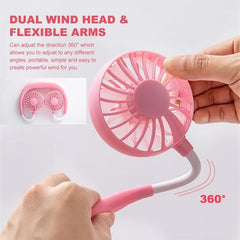 Hand Free Personal Fan - Portable USB Battery Rechargeable Mini Fan - Headphone Design Wearable Neckband Fan Neck lance Fan Cooler Fan (Battery Not included) - Bhavnagar Deodap