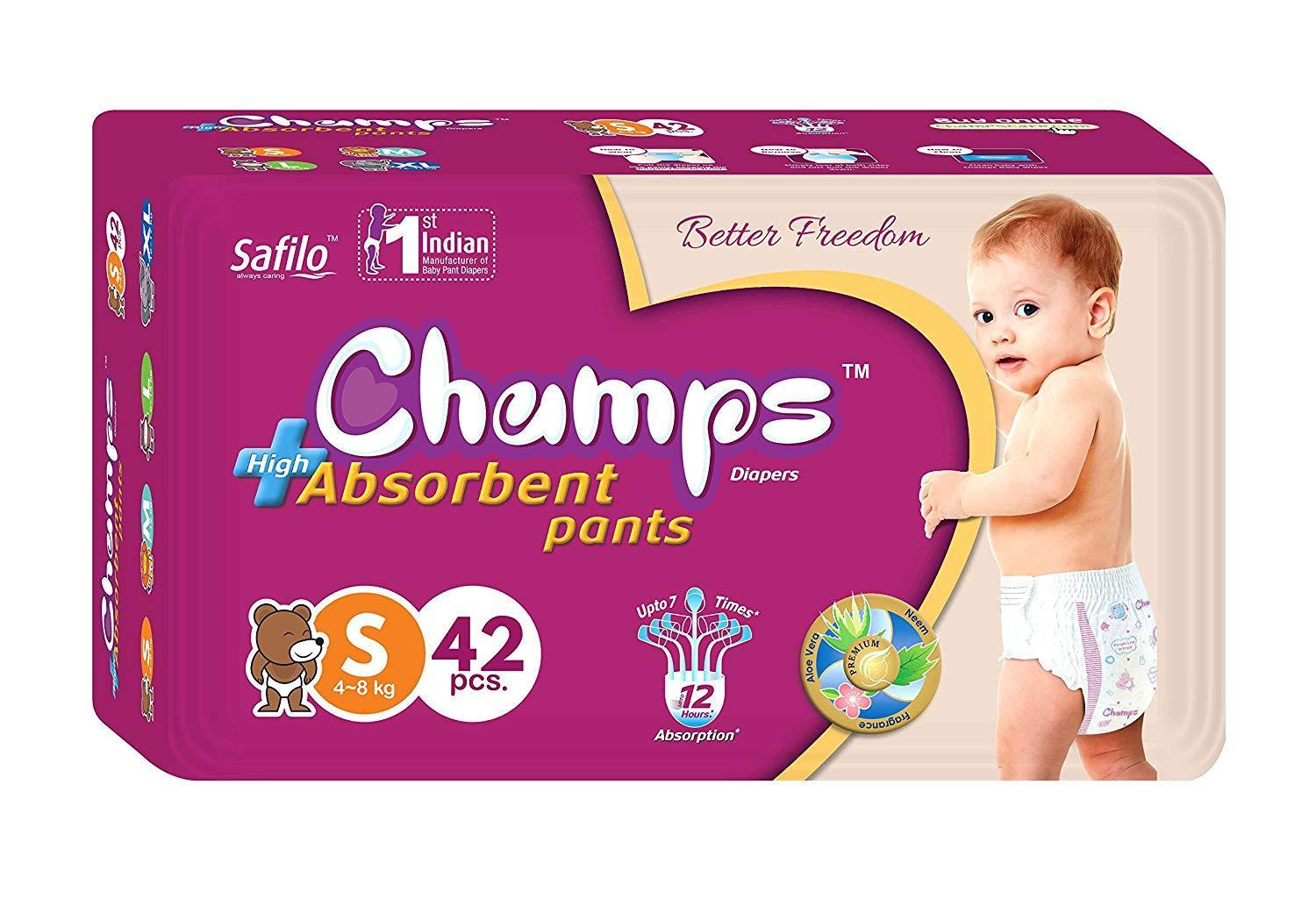 Premium Champs High Absorbent Pant Style Diaper Small, Medium and Large Size Diaper - Bhavnagar Deodap