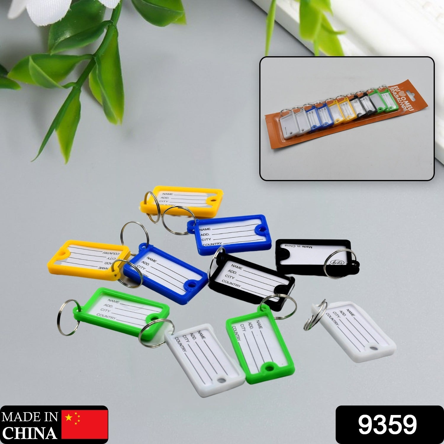 Wallet Keychain 10 pcs Set Plastic Key Custom Key Tags Key Ring Tags Numbered Key Tags Tags with Backpack Keychain - Bhavnagar Deodap