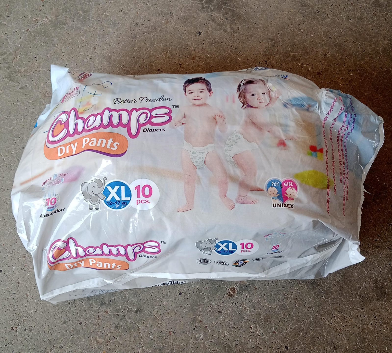 Champs Soft & Dry Baby Diaper Pants (XL, 10 Pcs): Leakproof Comfort - Bhavnagar Deodap