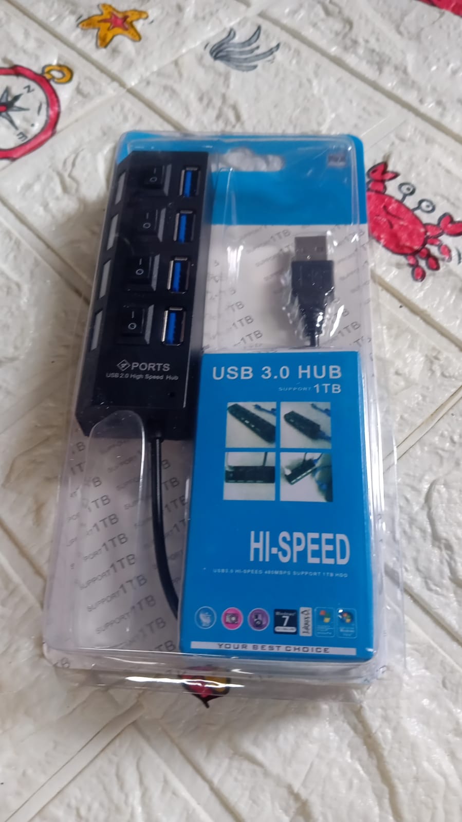 4 Port USB, HUB USB 2.0 HUB Splitter High Speed with On/Off Switch Multi LED Adapter Compatible with Tablet Laptop Computer Notebook - Bhavnagar Deodap