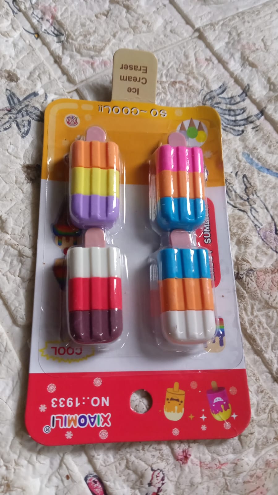 Ice cream Shape Eraser for Girls & Boys 3D Eraser for School B'Day Return Gift Ice Cream Theme Shape Erasers Pencils Set for Kids Educational Stationary kit, School Supplies (1 Set 4 Pc) - Bhavnagar Deodap