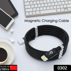 USB Cable, Charging Cable 3A Fast Charge and Sync Most Stunning Charging Cable, Magnetic Charging Cable Charging Cable for Phone (Compatible with (No More Messy Cables in Car & Home), (120 CM), ( Black), One Cable) - Bhavnagar Deodap