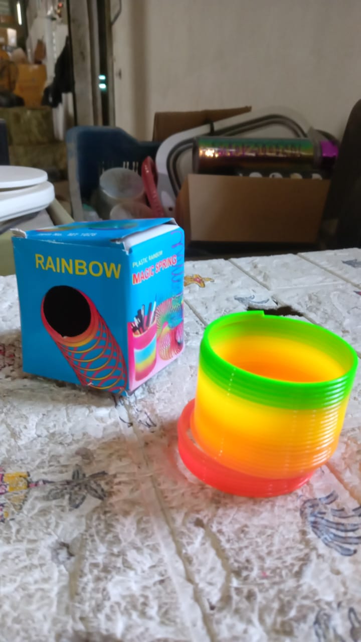 Rainbow Spring, Rainbow Spring Toys, Slinky, Slinky Spring Toy, Toy for Kids, for Kids Adults of All Age Group, for Birthdays, Compact and Portable Easy to Carry (1 Pc) - Bhavnagar Deodap