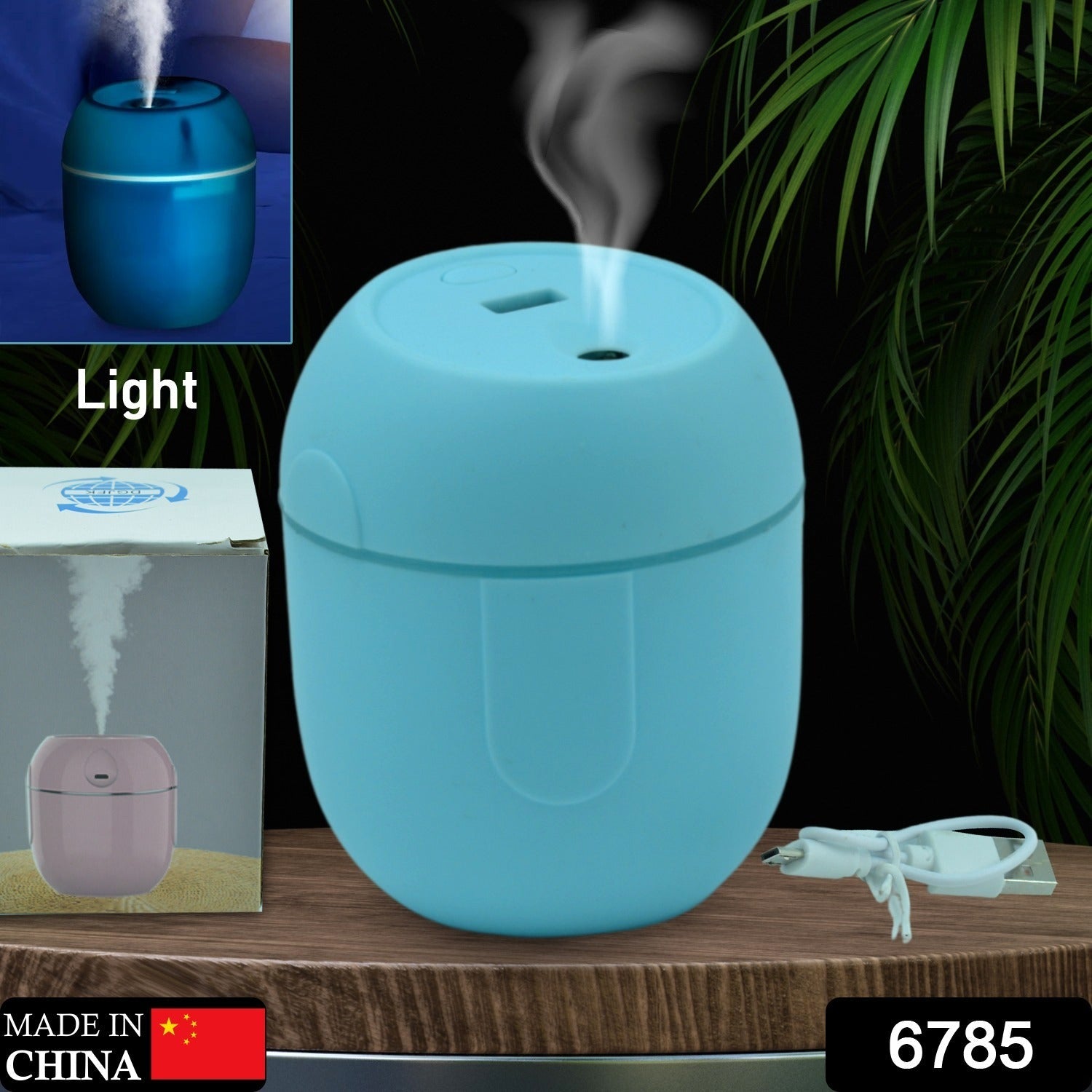 Portable Lighting Mini Humidifier, USB Personal Desktop Air Humidifier for Baby Bedroom Travel Office Home with Light, Cool Mist Humidifier, Essential Oil Diffusers, Cool Mist Humidifiers (250 ML) - Bhavnagar Deodap