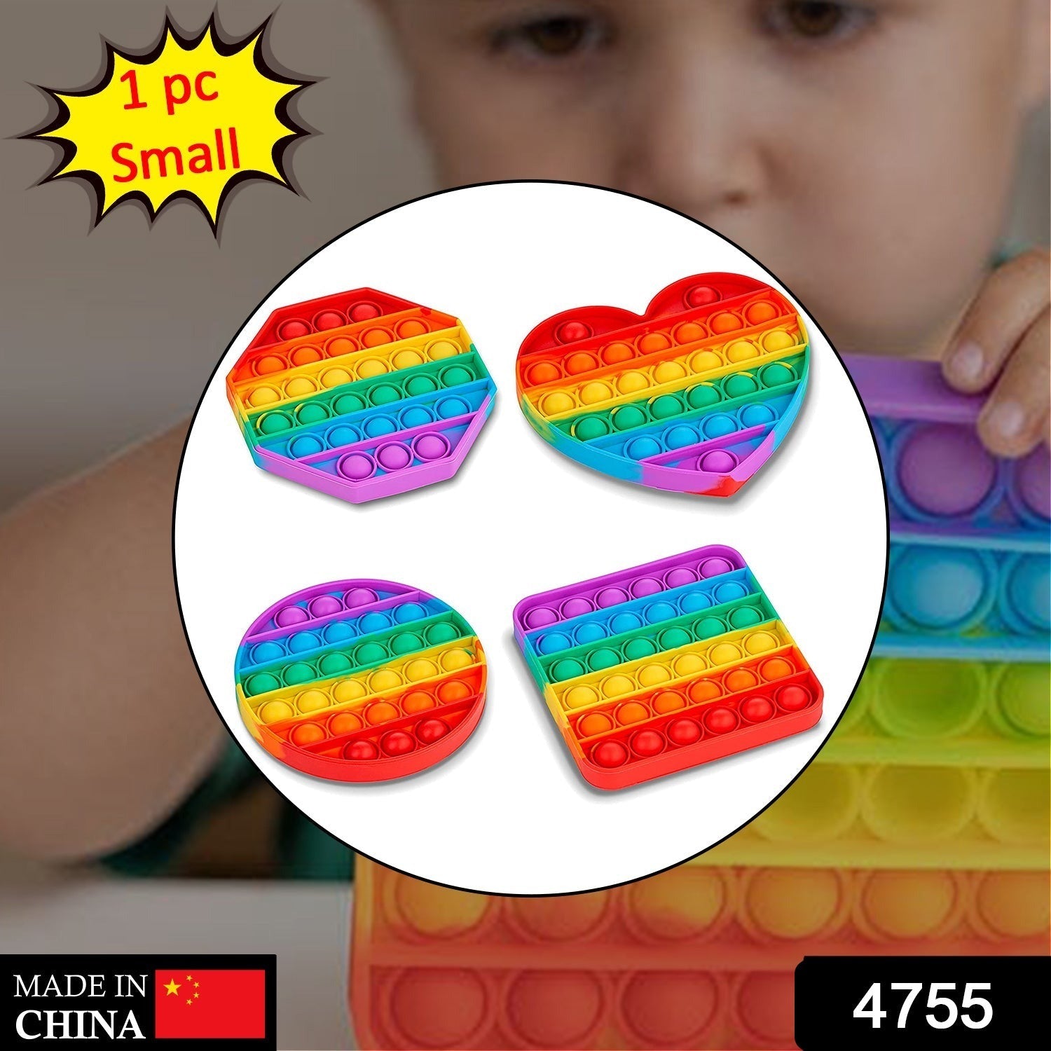 MIX PATTERN RAINBOW COLOR PUSH POP BUBBLE FIDGET SENSORY TOY (ONLY 1PC) - Bhavnagar Deodap