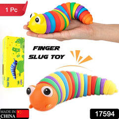 3D Rainbow Color Plastic Slug Fidget Toys, Stress Relieving Toy, Sensory Slug Toy for Boys and Girls, Finger slug Toy, for Autistic, Caterpillar Fidget Toys Stress Relief Gifts for Toddlers Kids Adults  (1 Pc) - Bhavnagar Deodap