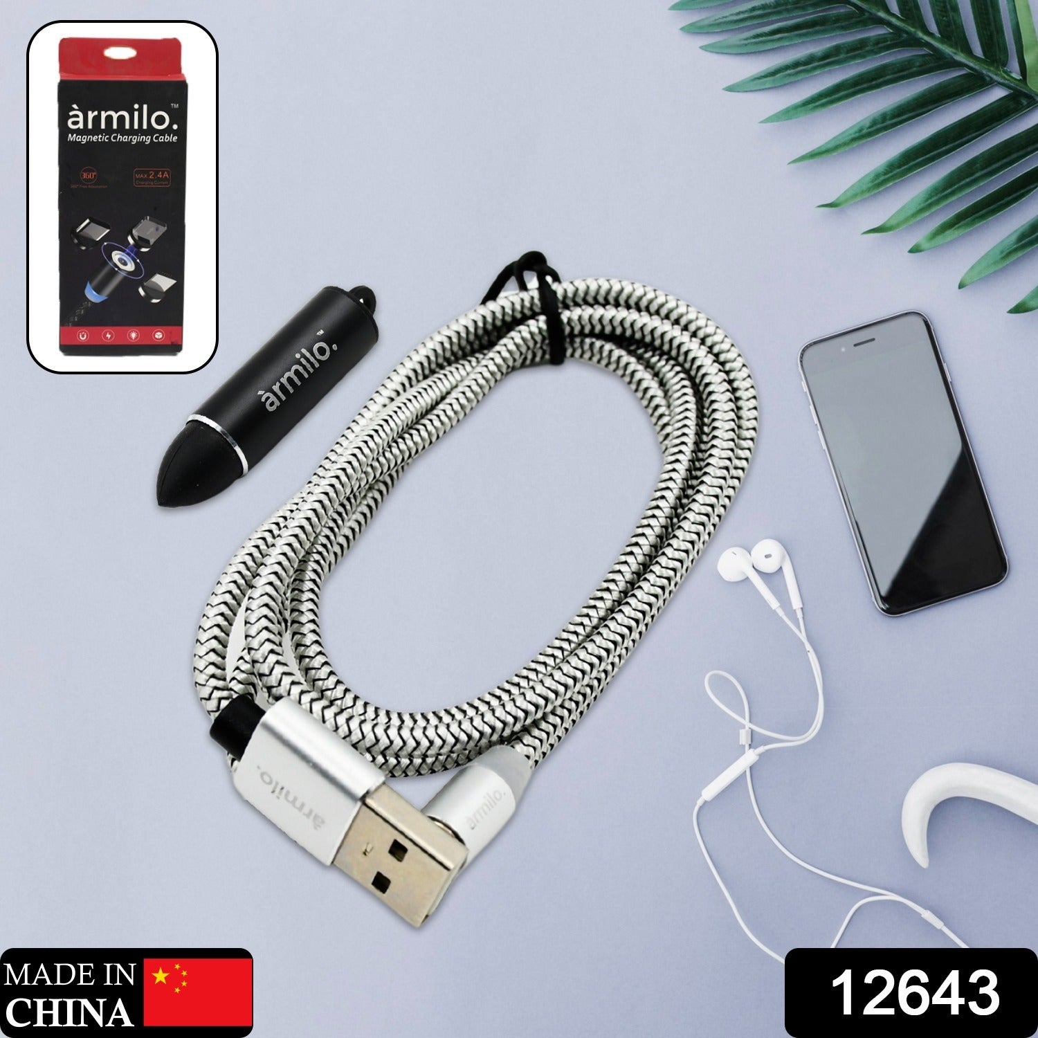 Magnetic 3 In 1 Charging Cable, Fast Charging Cable with Micro, Type C & iPhone Support, Compatible, Micro USB| Mini USB| Type C USB| Compatible With Almost All Smartphones - Bhavnagar Deodap