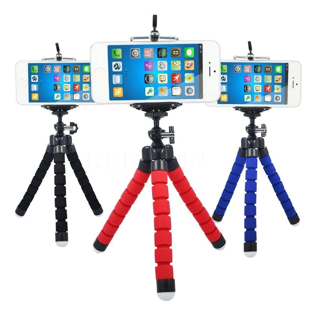 Portable Mini Octopus Tripod Stand with Phone Holder for Live Selfie, Mobile Phone Portable and Adjustable Stent - Bhavnagar Deodap