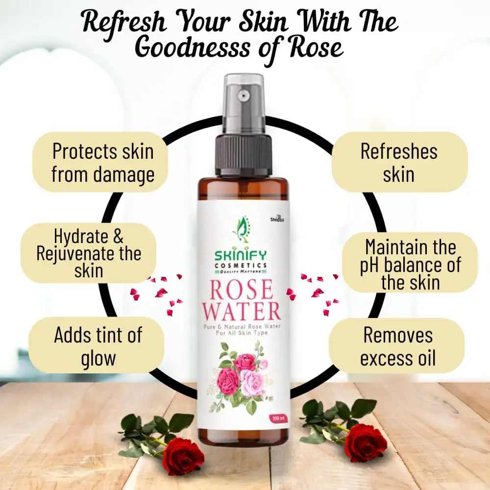 Rose Water Spray For Face | Premium Rose Water For Face For Clean & Glowing Skin - Bhavnagar Deodap