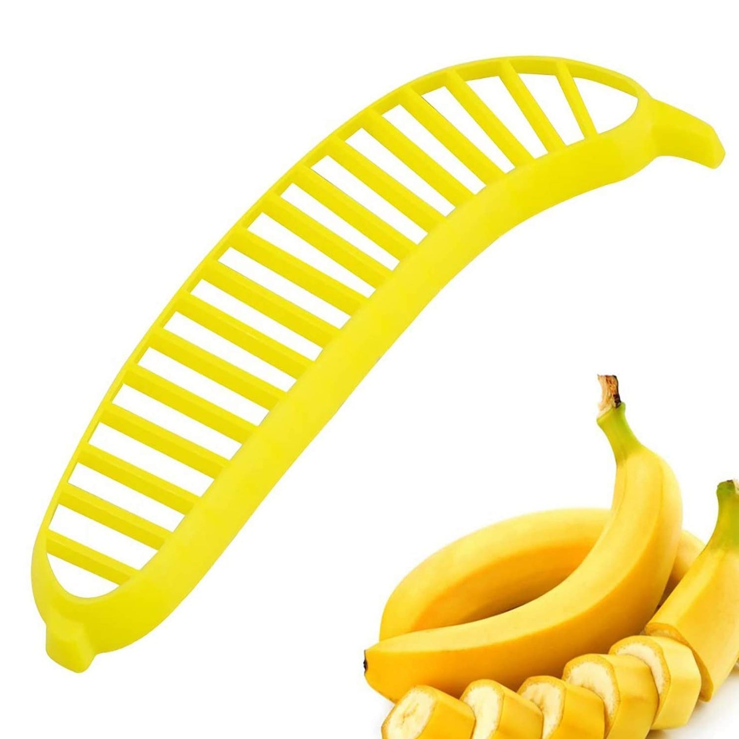 Banana Slicer- Perfect for Fruit Salads Handle Plastic Banana Fruit Slicer Cutter Chopper - Bhavnagar Deodap