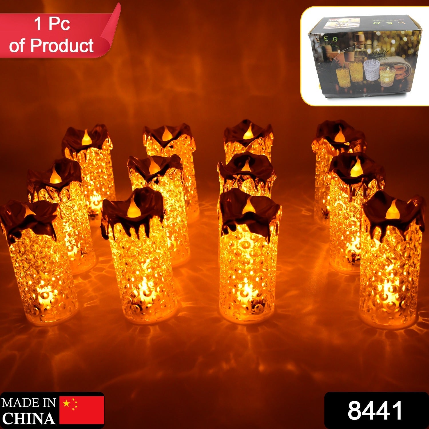 Gold Flameless Candles LED Light Flameless and Smokeless Decorative, Candles Led Tea Light Candle Perfect for Gifting, Home, Diwali,Wedding, Christmas, Crystal Candle Lights, Table Decorations (12 Pc MOQ) - Bhavnagar Deodap