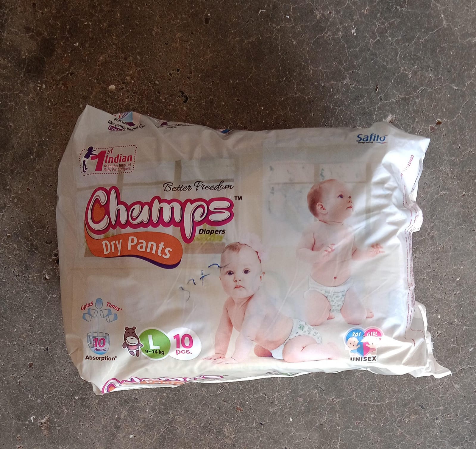 Champs Travel Diapers (Large, 10 Pcs): Leakproof, Soft & Dry, Baby Diaper Pants - Bhavnagar Deodap