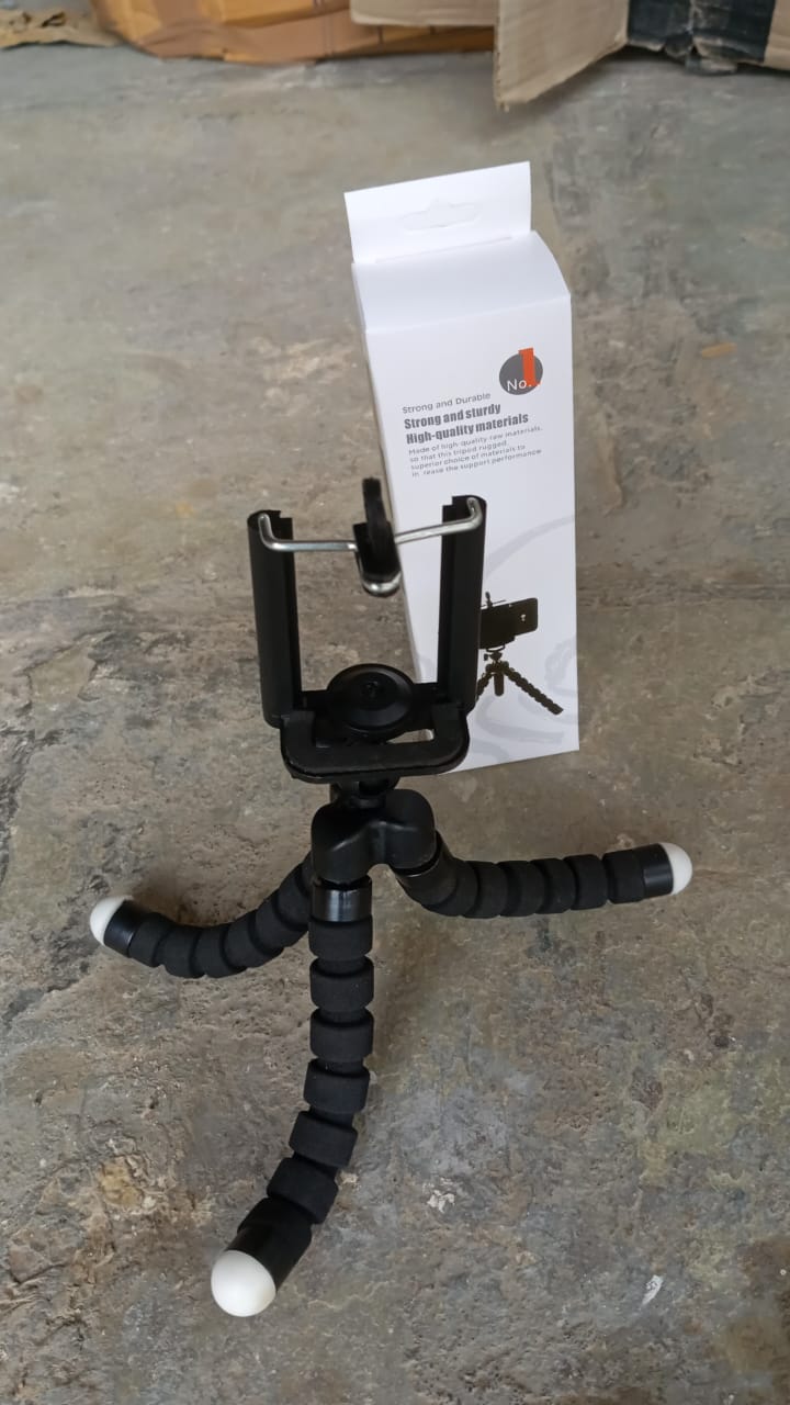 Portable Mini Octopus Tripod Stand with Phone Holder for Live Selfie, Mobile Phone Portable and Adjustable Stent - Bhavnagar Deodap