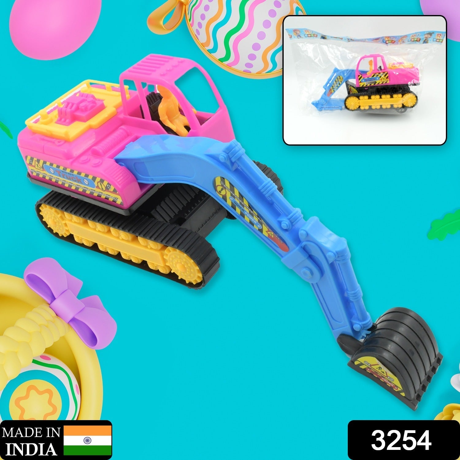 Friction Powered Construction JCB for Kids, Plastic Moving Smooth, Construction Vehicles for Kids | Construction Toy | Pull Back | Toys Mini Construction Series (1 Pc) - Bhavnagar Deodap