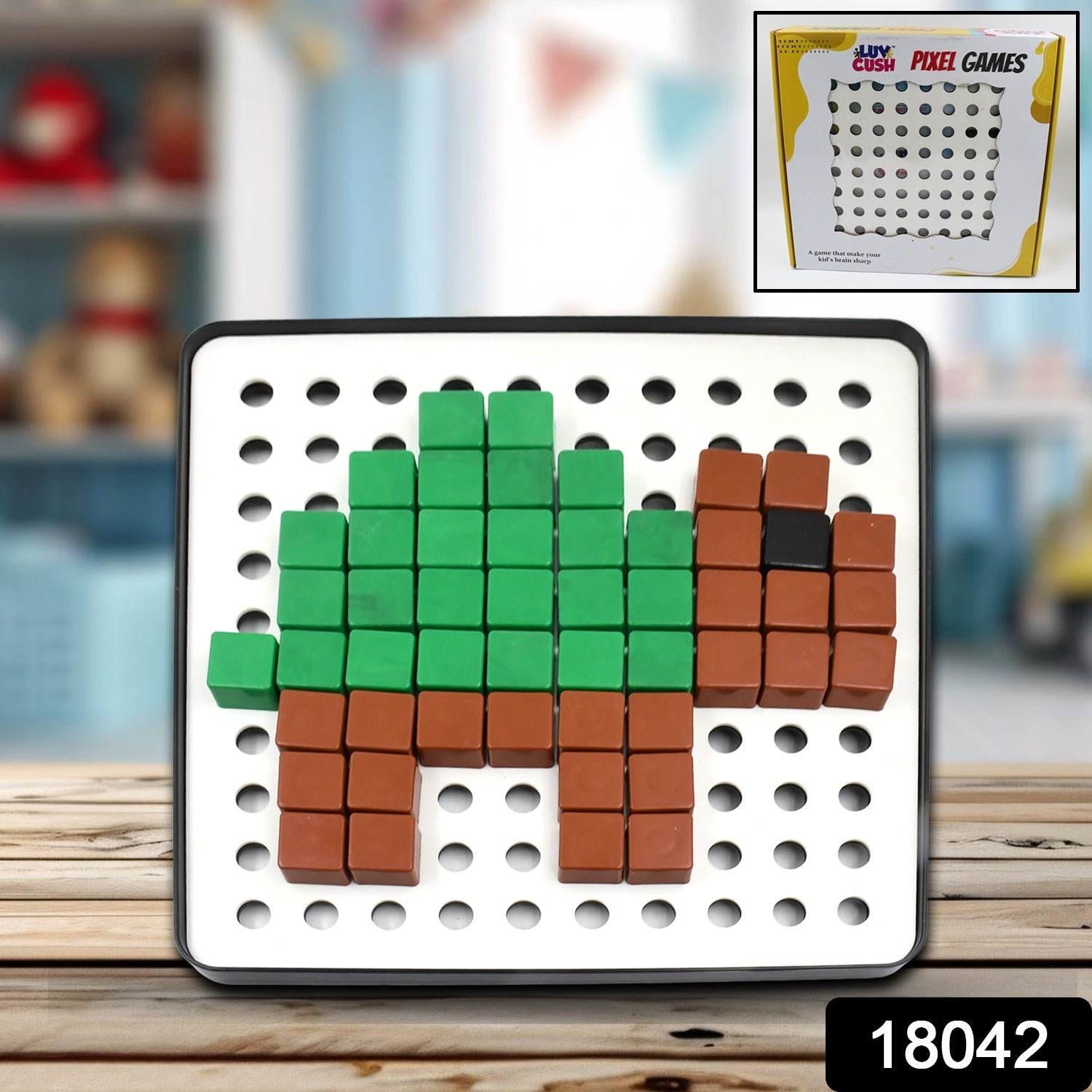 Pixel Cubes Toy for Children Early Education, Pixel Game Educational Board Games Board, Birthday Gift for Kids, Learning Math Toy, Brain Games, Math Puzzle (Approx 180 Cubes With Pixel Board & Book) - Bhavnagar Deodap