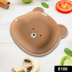 Durable Food Serving Plate, Bear Shaped Plate Cartoon Snack Plates For Serving Fruits & Desserts (1 Pc) - Bhavnagar Deodap