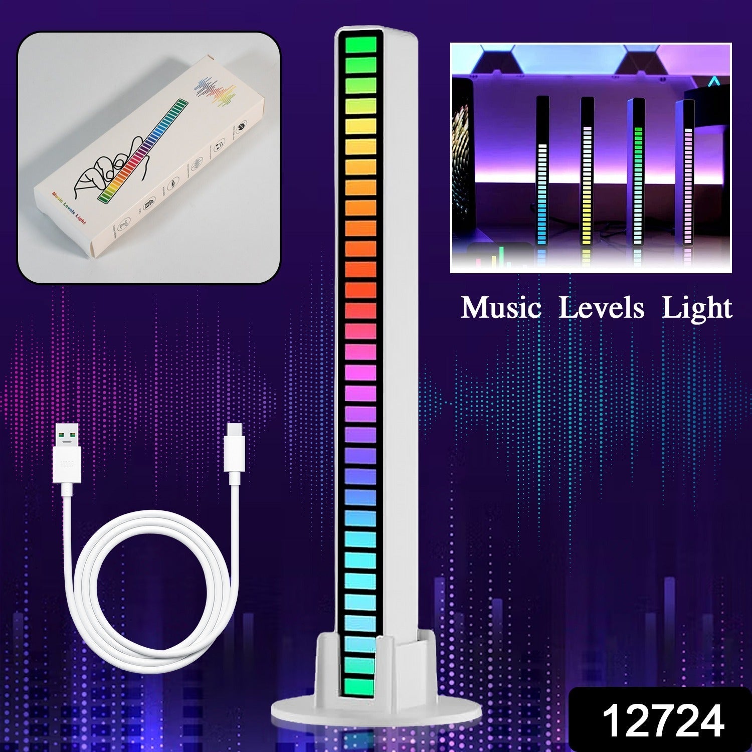 Rhythm Lights, AGC Automatic Gain Control 32 Colorful RGB Light Adjustable Pickup Rhythm Lights, RGB LED Voice-Activated Rhythm Light Car Home Sound Control Ambient Light (1 Pc) - Bhavnagar Deodap