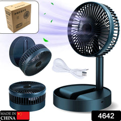 Telescopic Electric Desktop Fan, Height Adjustable, Foldable & Portable for Travel/Carry | Silent Table Top Personal Fan for Bedside, Office Table (Battery Not Include) - Bhavnagar Deodap