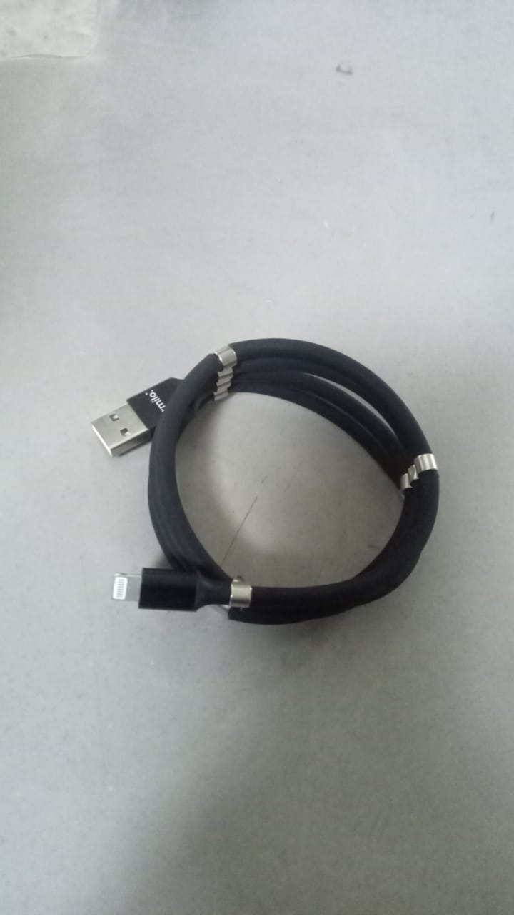 USB Cable, Charging Cable 3A Fast Charge and Sync Most Stunning Charging Cable, Magnetic Charging Cable Charging Cable for Phone (Compatible with (No More Messy Cables in Car & Home), (120 CM), ( Black), One Cable) - Bhavnagar Deodap