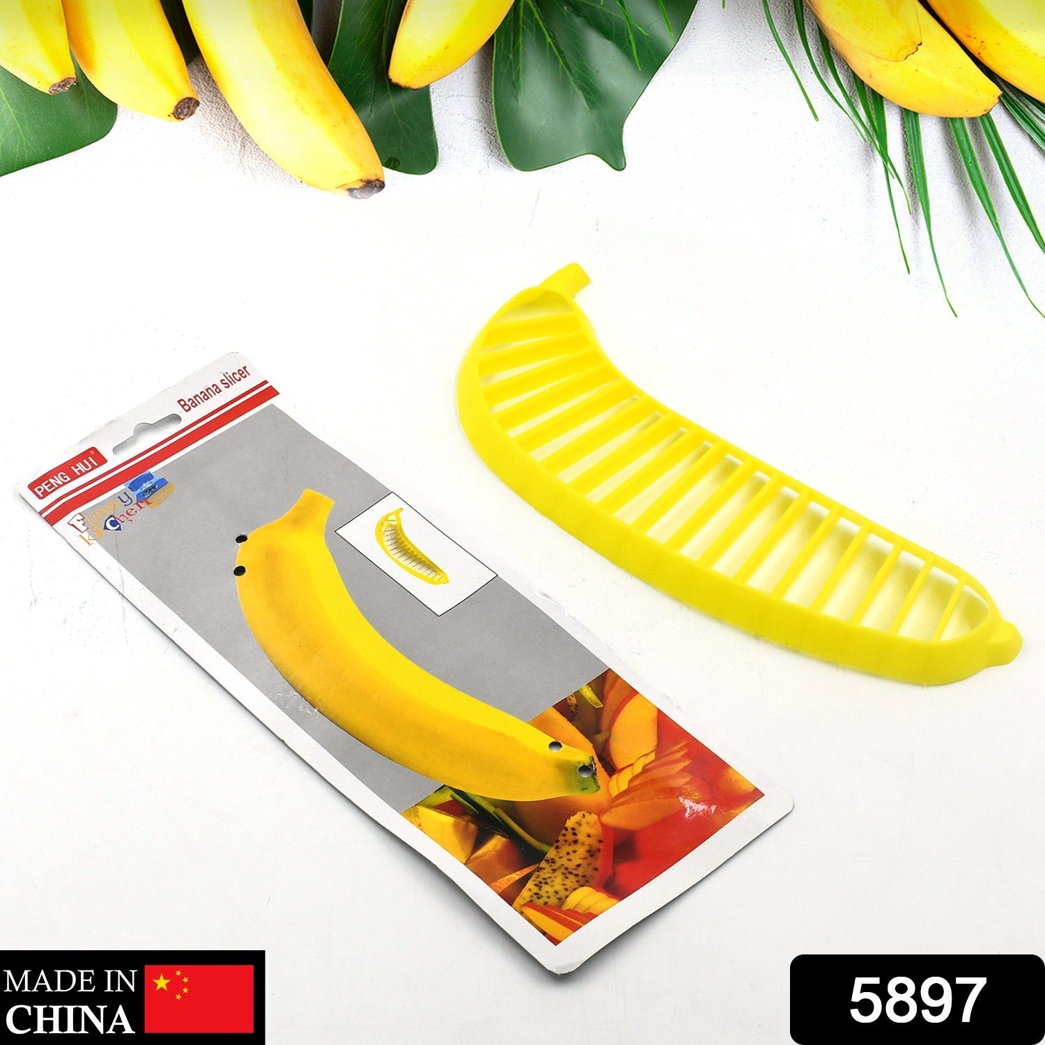 Banana Slicer- Perfect for Fruit Salads Handle Plastic Banana Fruit Slicer Cutter Chopper - Bhavnagar Deodap