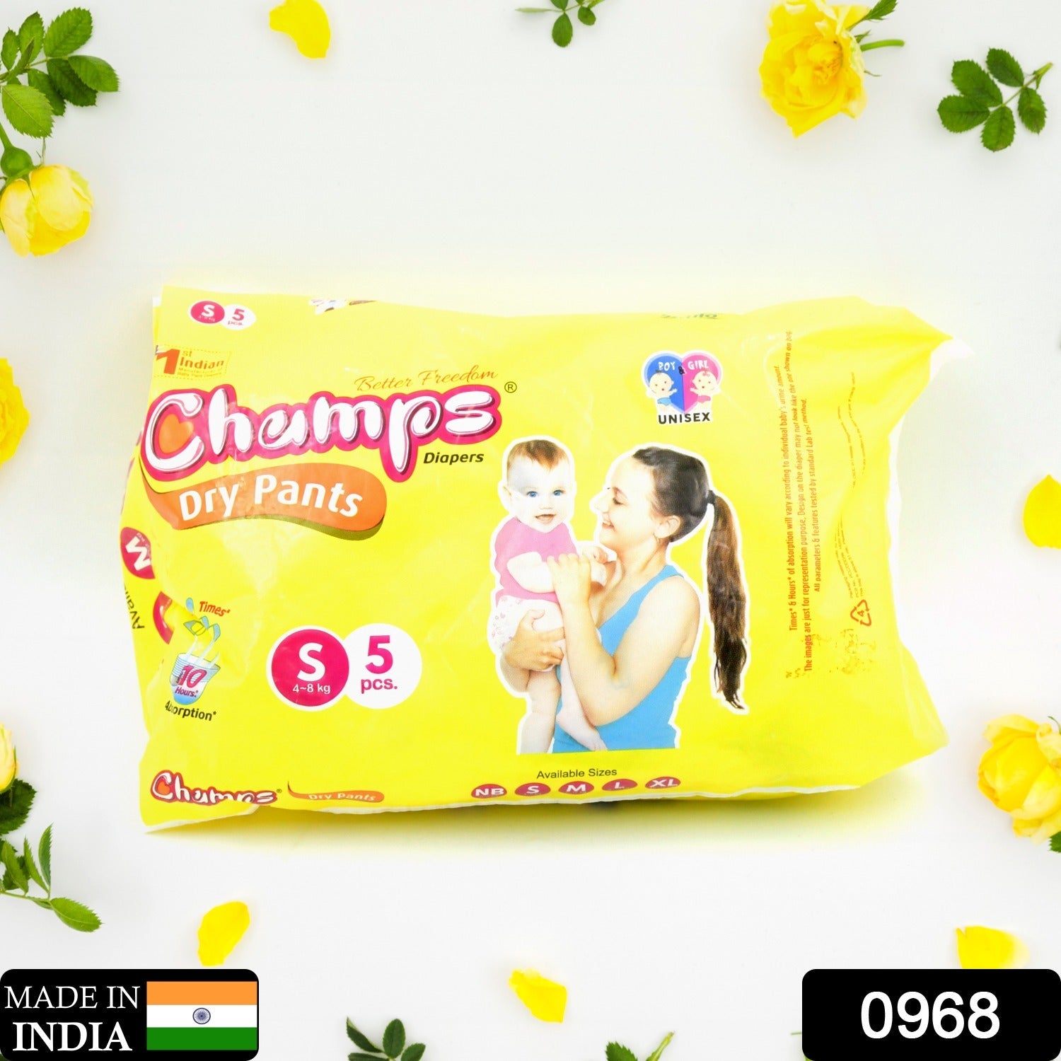 Travel-Friendly Diapers: Champs Small Diaper Pants (5 Pack) - Leakproof - Bhavnagar Deodap