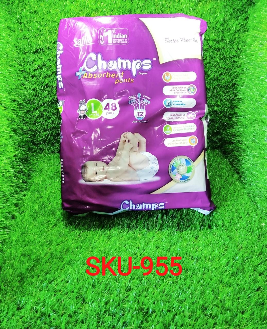 Premium Champs High Absorbent Pant Style Diaper Small, Medium and Large Size Diaper - Bhavnagar Deodap