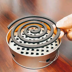 Decorative Mosquito Coil Holder Mosquito Coil Container, Incense Holder Safe Burning Coil Tray for Home Patio Pool Side Outdoor, Metal Tray - Bhavnagar Deodap