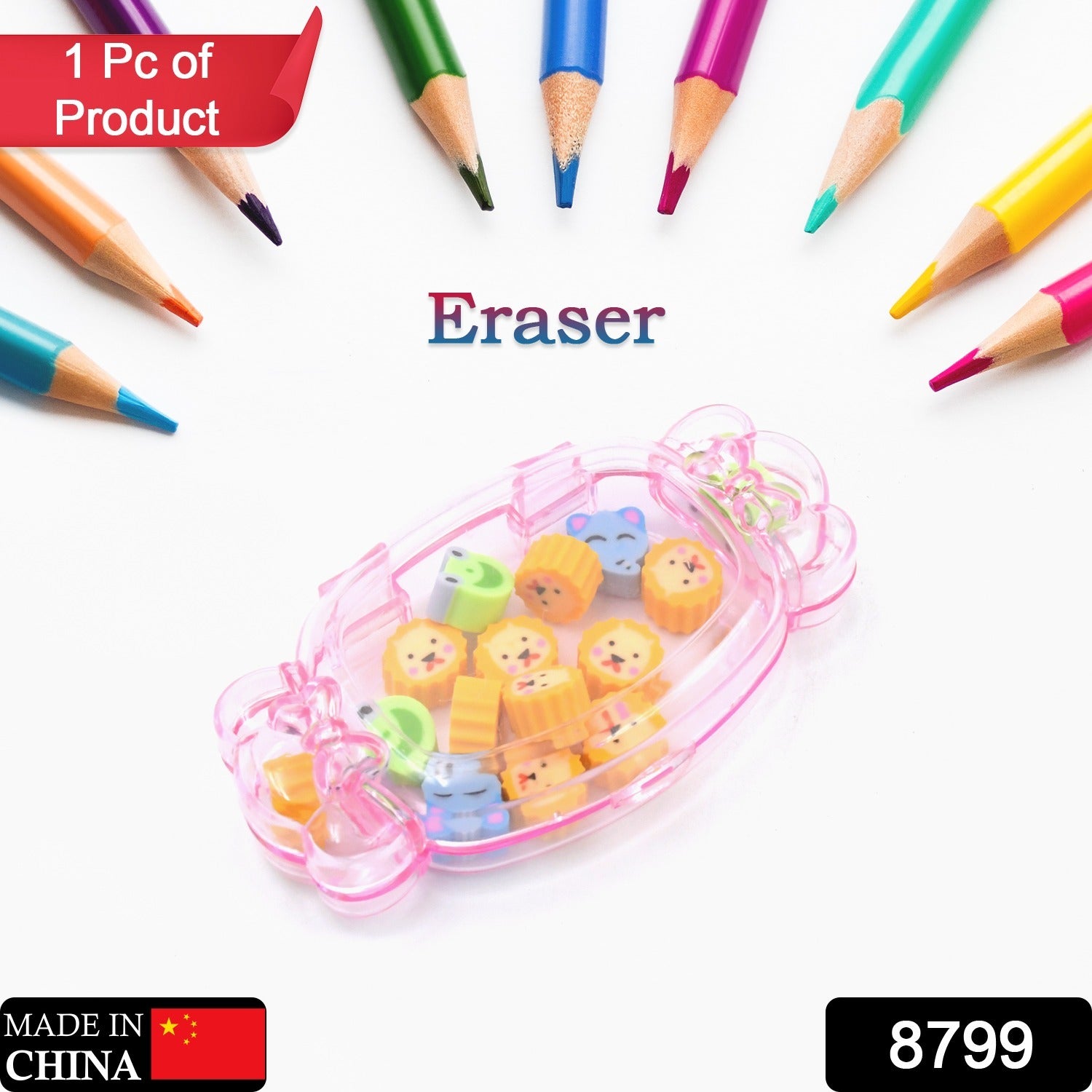 Cute School Eraser Set Cute Eraser Multi Design Rubber Erasers For Pencil Cleaning Stationery School Student Girl Kids (15 pc In1 Set) - Bhavnagar Deodap