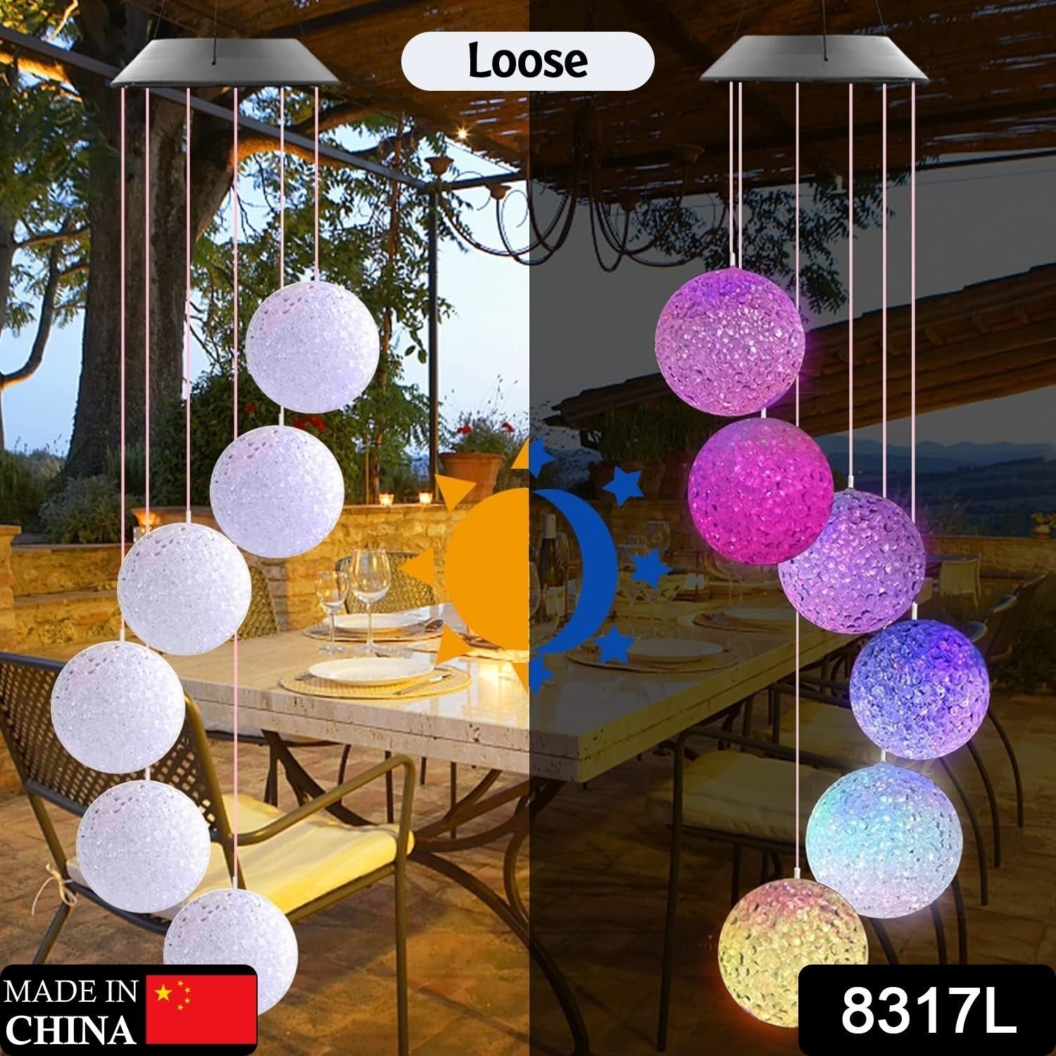 Solar Crystal Ball , Color Changing Solar Powered LED Hanging Light Mobile for Patio Yard Garden Home Outdoor Night Decor, Gifts - Bhavnagar Deodap