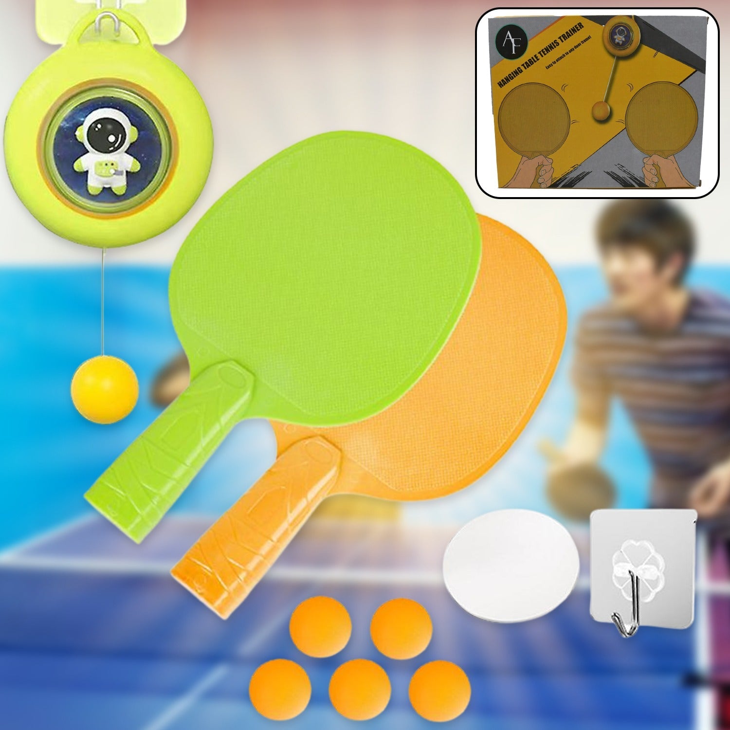 Portable Indoor Hanging Table Tennis with Five Ball, Table Tennis Self Training Set - Bhavnagar Deodap