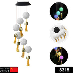 Solar Crystal Ball Wind Chime, Color Changing Solar Powered LED Hanging Wind Chime Light Mobile for Patio Yard Garden Home Outdoor Night Decor, Gifts - Bhavnagar Deodap