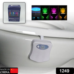 Toilet Light, LED Toilet Bowl Light Toilet Cover Lamp Sturdy and Durable, Toilet Night Light 8 Colors In One Device Battery Operated, Bathroom Equipment for Bathroom for Home (1 Pc / Battery Not Included) - Bhavnagar Deodap