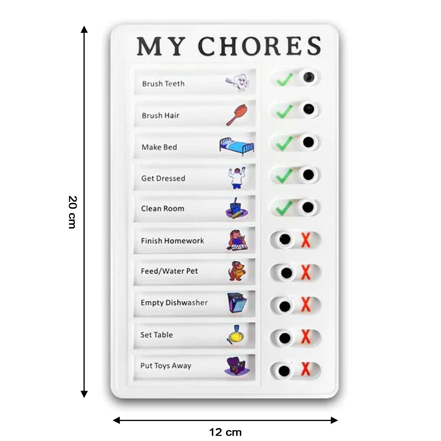 Portable My Chores Home Note Board Management Planning Memo Boards Reminding Time. (Size :- 20x12Cm) - Bhavnagar Deodap