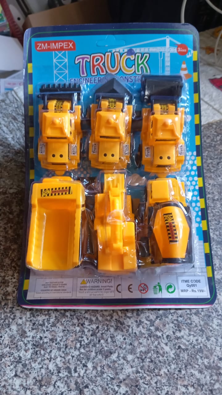 Vehicle Car Engineering Automobile Construction Car Toys Set for Children Kids Crane Excavator Road Roller Forklift Mixer Truck Transporter Truck Machine Construction Toys (6 Pcs Set) - Bhavnagar Deodap