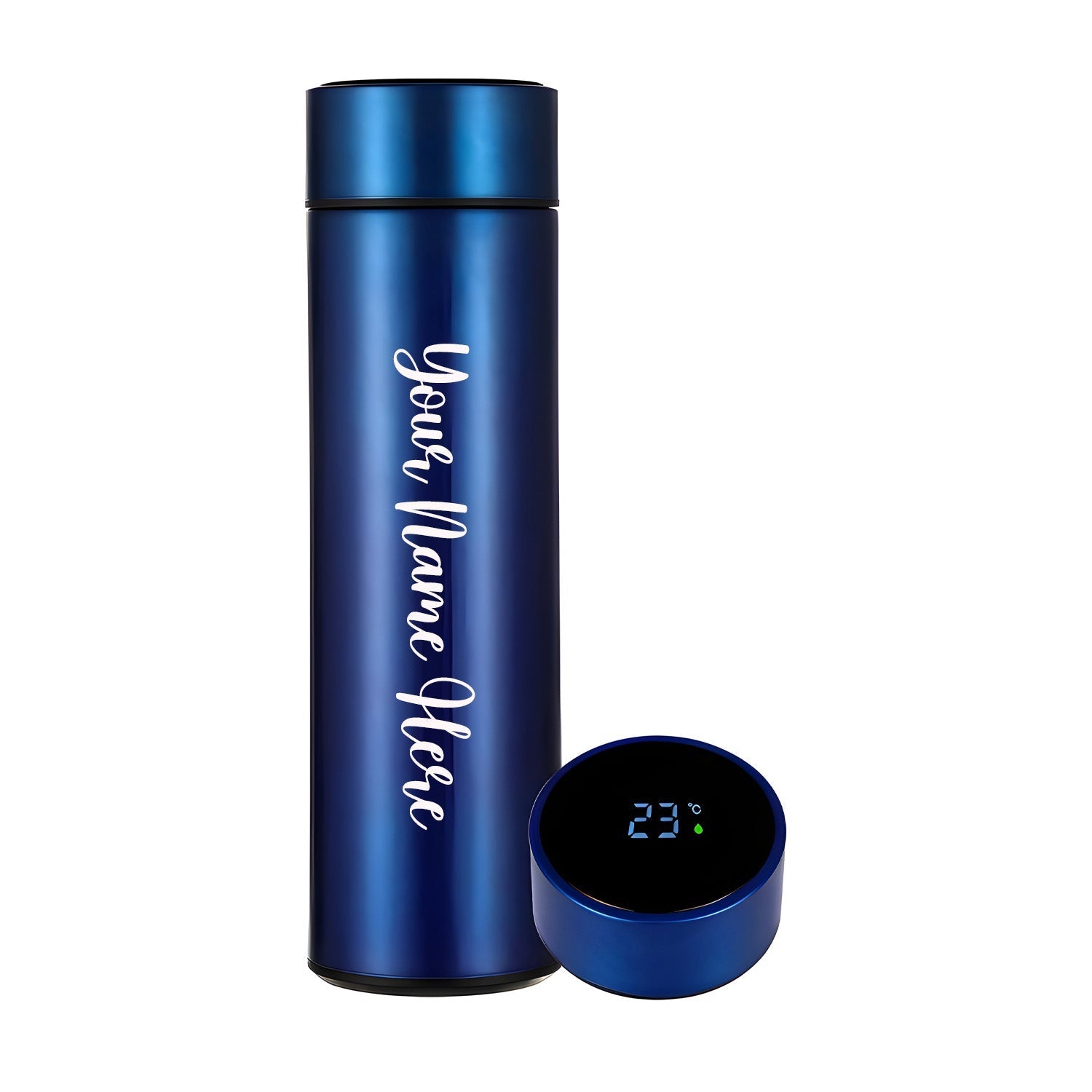 Customized/Personalized Stainless Steel Smart Water Bottle with Smart LCD Temperature Touch | Gifting Custom Name Water Bottle | Gifts for Boyfriend/Girlfriend/Employee | 500ML - Bhavnagar Deodap