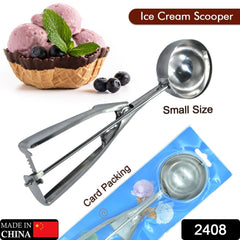 Ice Cream Serving Scoop | Stainless Steel Premium Quality Ice Cream Serving Spoon Scooper with Trigger Release ( Small ) - Bhavnagar Deodap