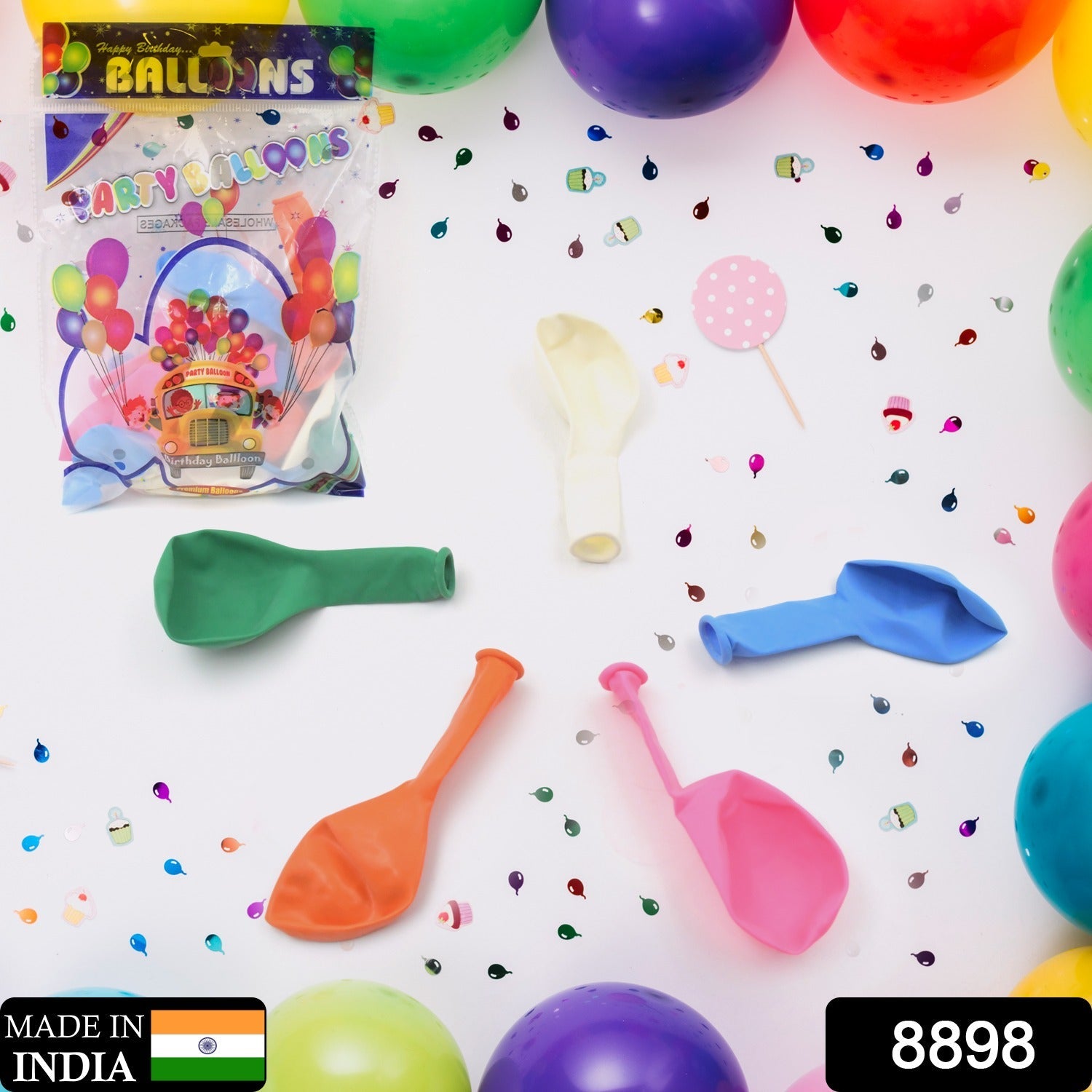 Multicolor Balloons Kinds of Latex Balloons for Birthday / Anniversary / Valentine's / Wedding / Engagement Party Decoration Birthday Decoration Items for Kids Multicolor (24 Pcs Set) - Bhavnagar Deodap