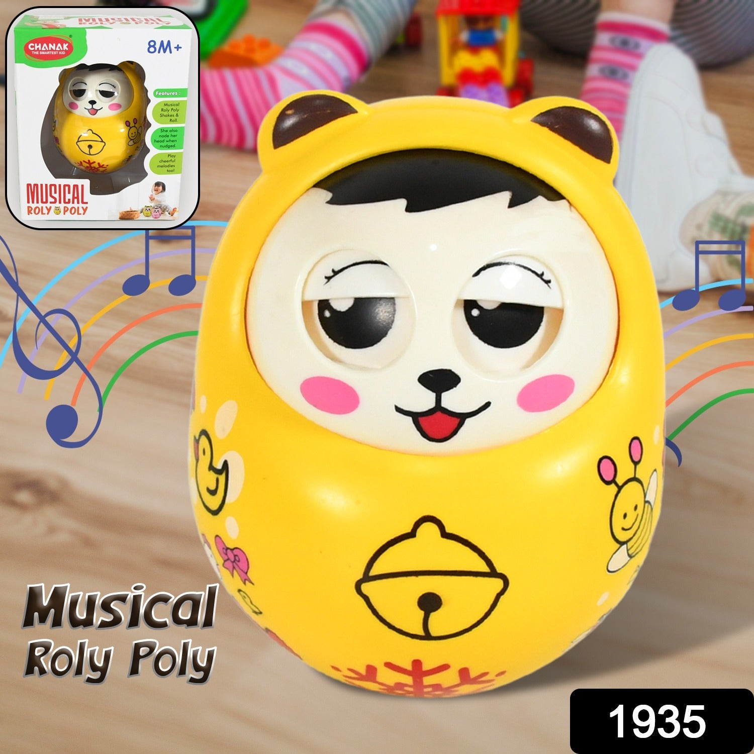 Musical Roly Poly Toys for Baby | Push and Shake Wobbling Toy with Music | Tumbler Doll Toy for Babies | Sound Balancing Doll Toys for Baby Boys, Girls 8+ Months Multicolor (1 Pc) - Bhavnagar Deodap