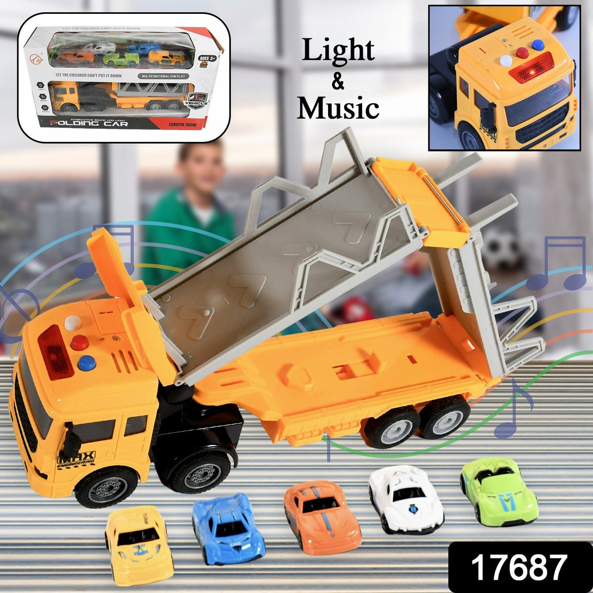 Realistic Long-Haul Toy Vehicle Transport Playset with Lights and Sound - Bhavnagar Deodap