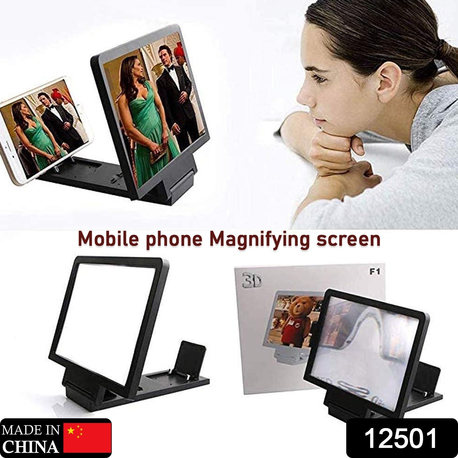 3D Phone Screen Magnifier Video Screen Amplifier Expander Holder Bracket for Mobile Phone Screen Zoom Display (1 Pc) - Bhavnagar Deodap