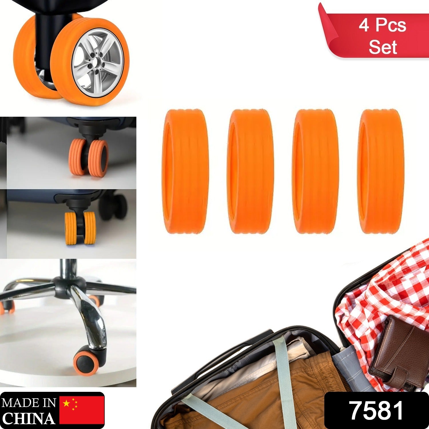 Luggage Wheel Covers, 4 Pcs Luggage Wheel Covers For Suitcase, Reduce Noise For Travel Luggage Suitcase, Silicone Suitcase Wheels Cover, For Protect Suitcase Wheels (4 Pc Set) - Bhavnagar Deodap