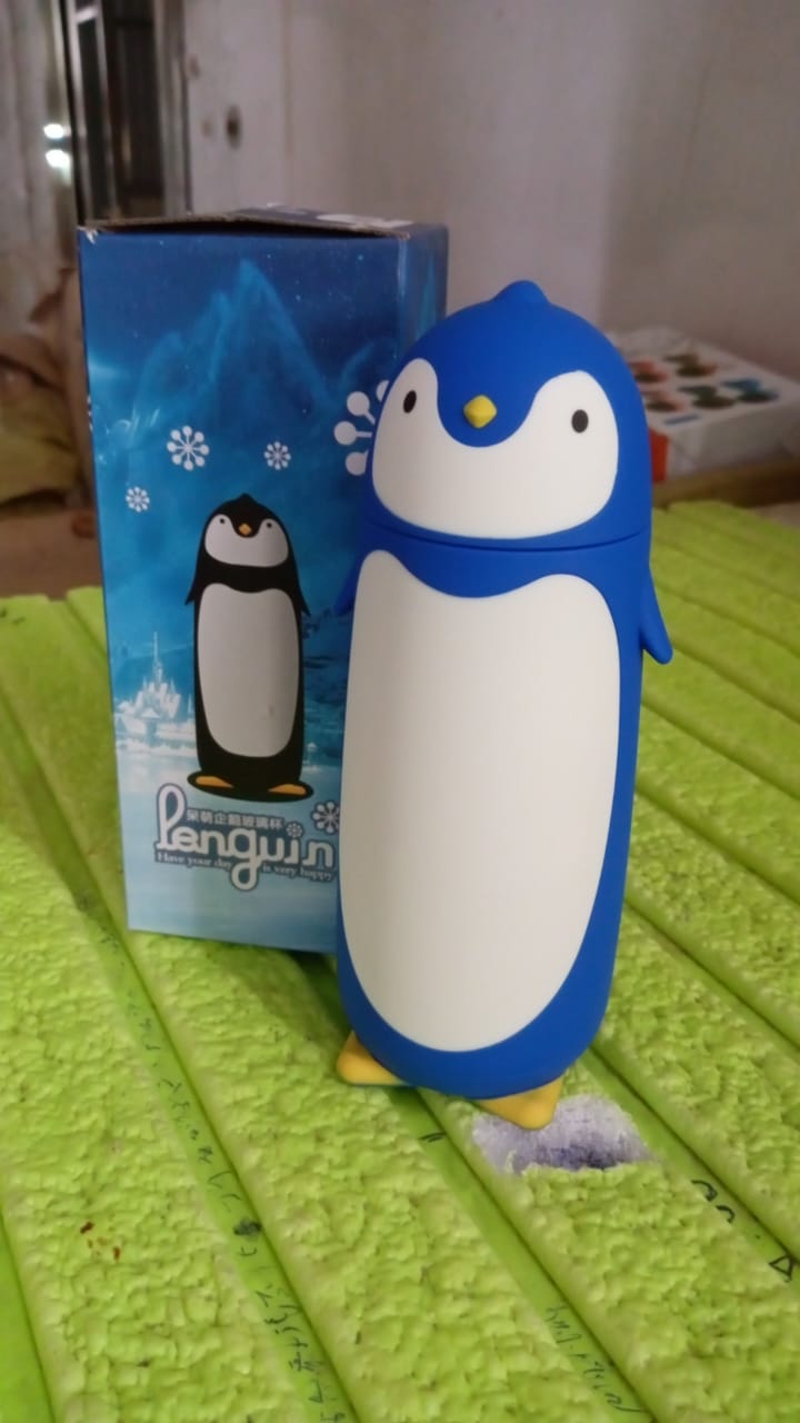 Penguin Water Bottle Penguin Cartoon Water Bottle Funny Travel Mug Insulated, Inner glass Vacuum Water Bottle - Bhavnagar Deodap