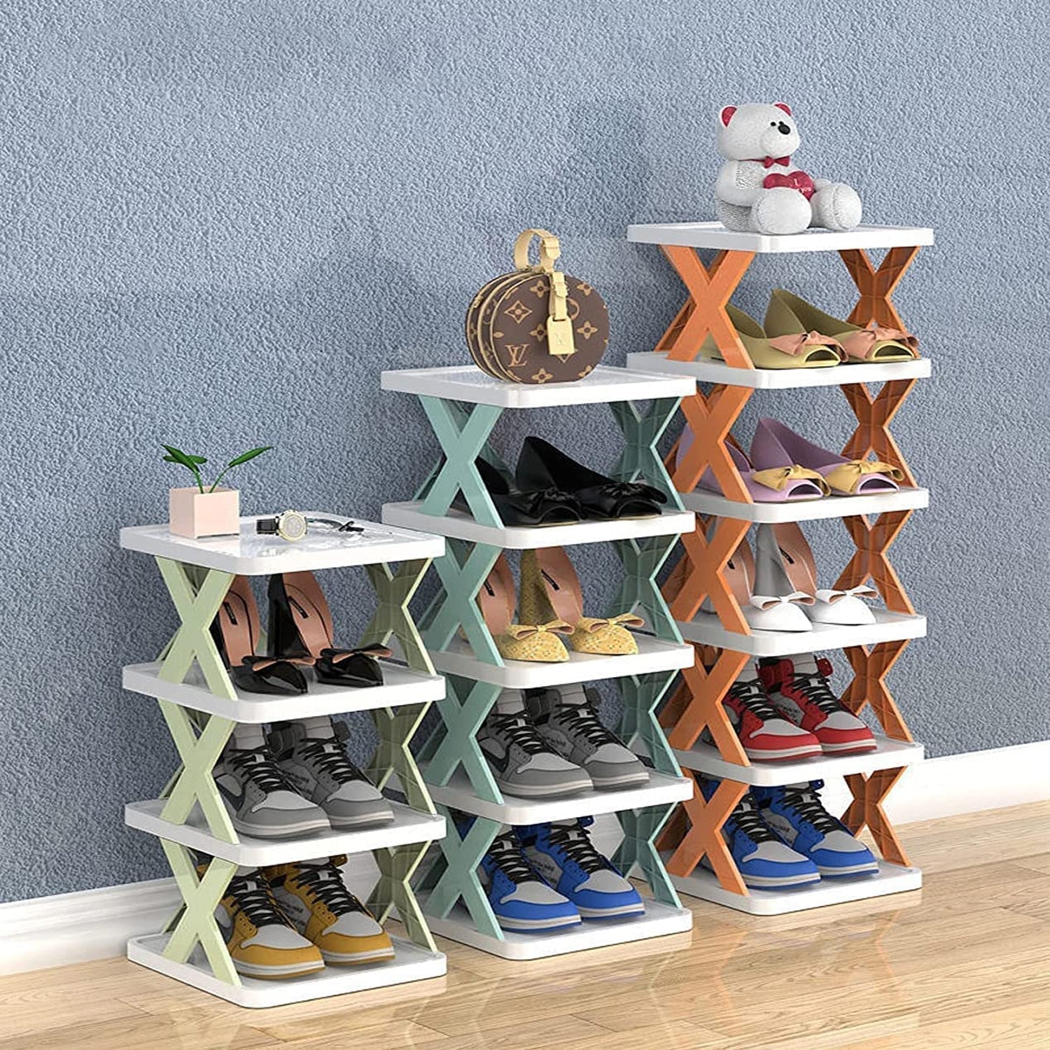 6 LAYER SHOE RACK DESIGN LIGHTWEIGHT ADJUSTABLE PLASTIC FOLDABLE SHOE CABINET STORAGE PORTABLE FOLDING SPACE SAVING SHOE ORGANIZER HOME AND OFFICE - Bhavnagar Deodap