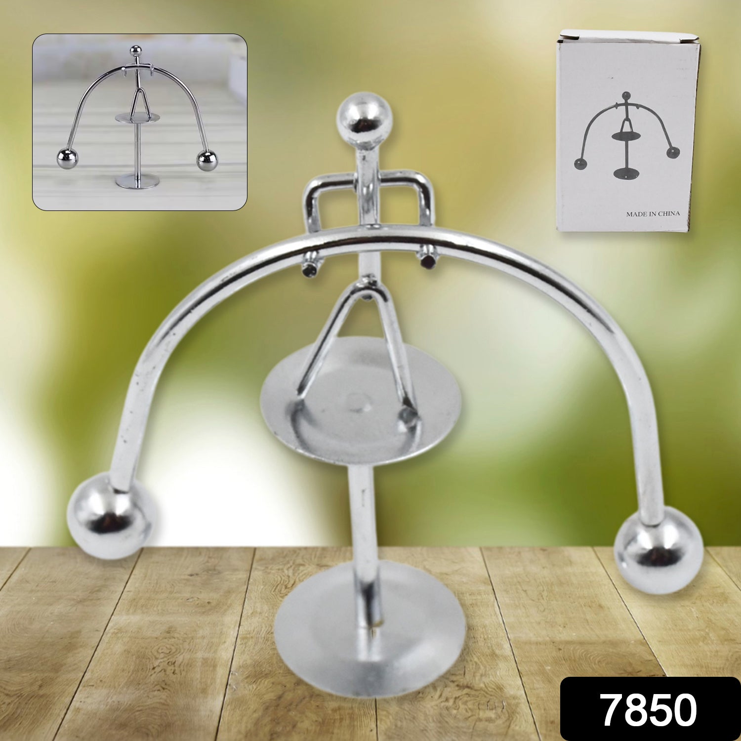 Mini Steel Balance Toy (1 Pc): Desk Decor, Perpetual Motion, Physics Toy - Bhavnagar Deodap