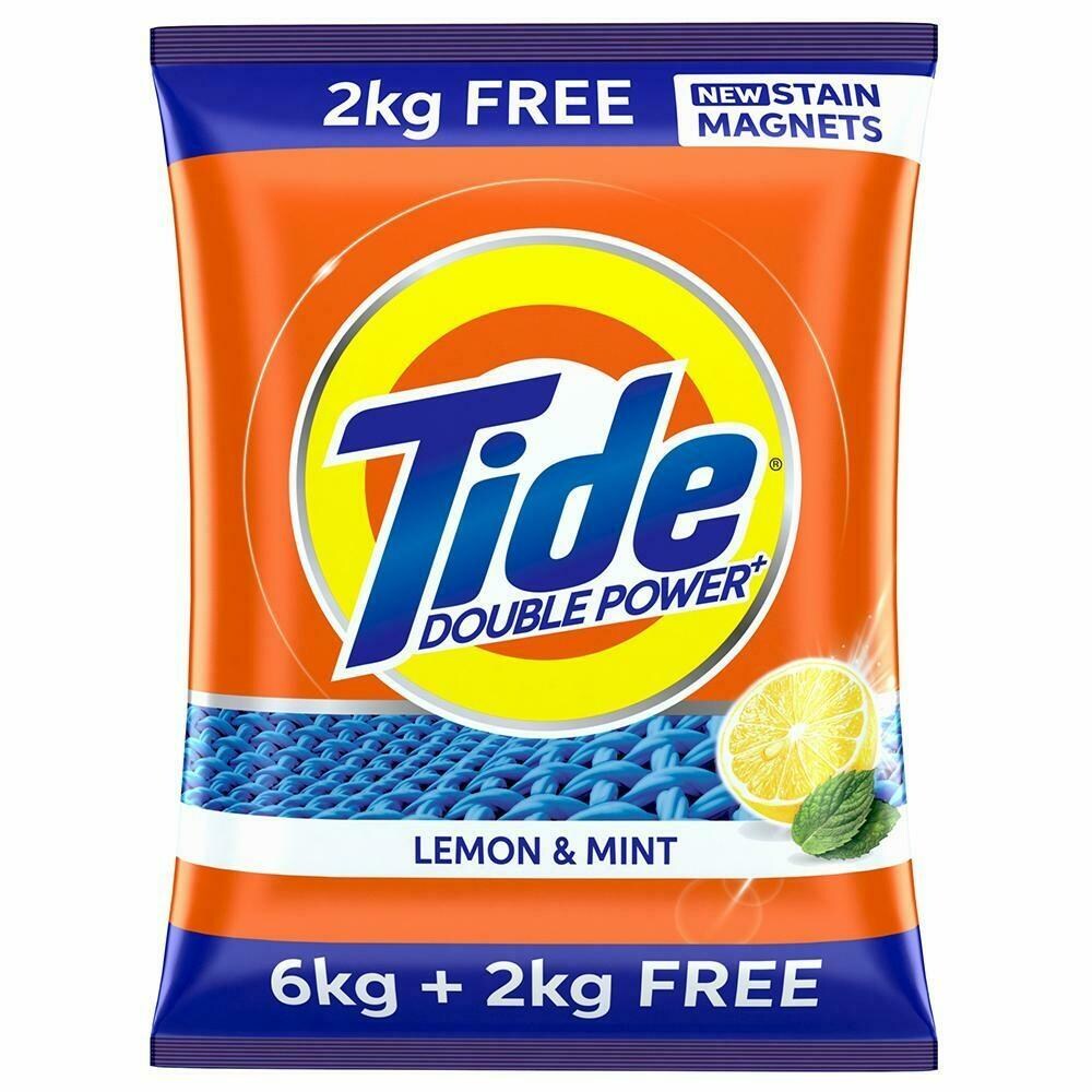 Tide Plus Lemon & Mint Detergent Powder 6 kg (Get 2 kg Free) - Bhavnagar Deodap